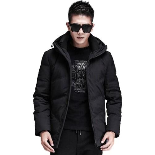2019 Winter New Style Short Mens down Jacket Korean-style Youth Slim Fit Fashion Mens Hooded Cold Warm Jacket