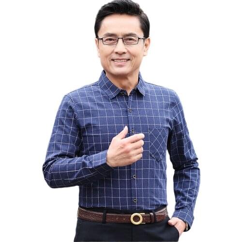 Best Sales 100% Cotton Casual Formal Slim Fit Mens Business Plaid Long Sleeve Shirts