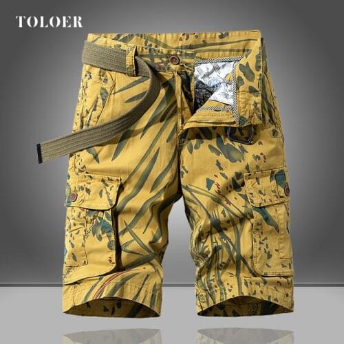 2021 Summer New Camouflage Tactical Cargo Shorts Men Khaki Jogger Military Cargo Shorts Men Cotton Casual Loose Men Shorts