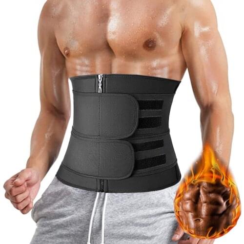 Men Shapers Waist Trainer Corset Slimming Body Shaper Fitness Belt Sauna Sweat Sheath Trimmer Modeling Straps Compression Girdle