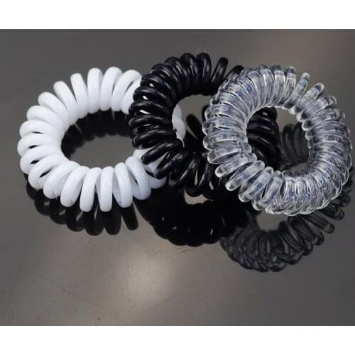 2021 6pcs/lot New Fashion Elastics Hair Rubber Bands Black White Transparent Telephone Cord Girls Tie Gum Ponytail Accessories
