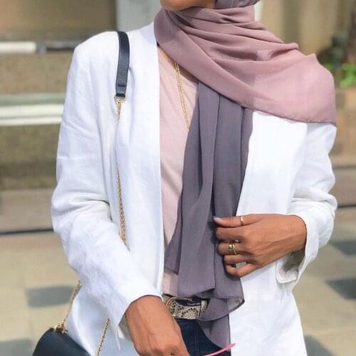 High Quality Scarf Soft Lightweight Breathable Georgette Shawl 2 color tone Ombre Gradient Chiffon Scarves Hijabs hijab