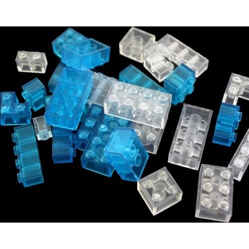 Transparent Thick Brick Model DIY Building Blocks classic bulk parts Compatible All Brands Toys for Children