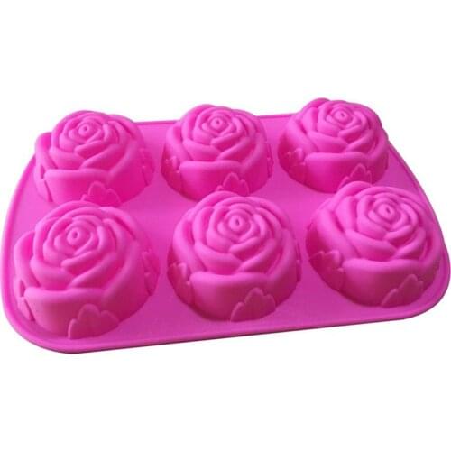 2/6Cavty 7cm Large Rose Flower Soap mold Silicone Mold for Handmade Soap making Ice Cube Chocolate Cake Banking Mold Silicone