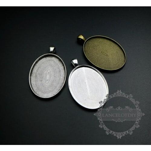 30x40mm setting size vintage alloy antiqued silver,bronze,silver oval pendant bezels tray 1421089