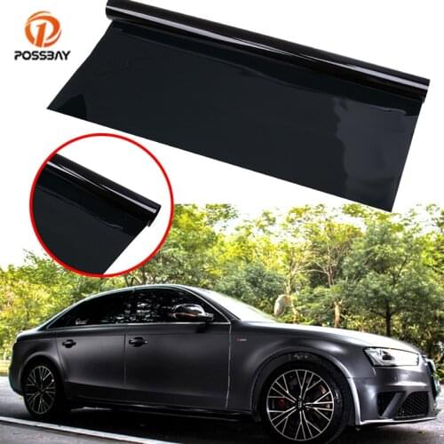 POSSBAY Car Window Tint Film 50*300cm Glass VTL 1% Black Car Side Window House Solar Protection Summer Car Stickers