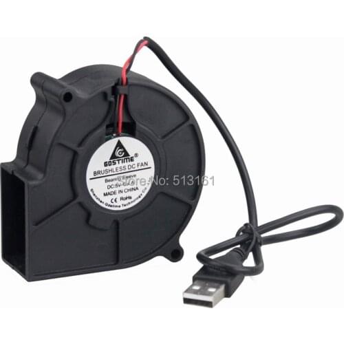 100 Pieces Gdstime USB 7530s 5V DC 0.4A Blower Fan 75mm 75x30mm Turbine Blower Cooling Cooler Fan