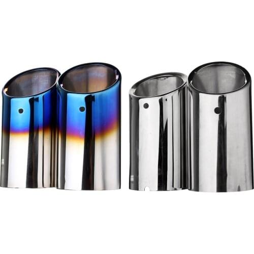 2PCs For Volkswagen Golf 6 Golf 7 Mk 6 Mk7 2013 /Scirocco 1.4T TSI For AUDI For SKODA Stainless Steel Exhaust Muffler Tail Pipes