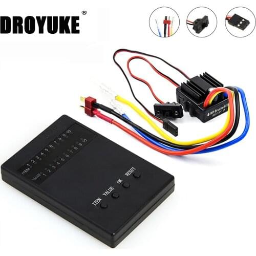 Droyuke high quality NEW 1:10 1/8 WP Crawler Brushed Motor 80A Electronic Speed Controller Waterproof ESC With Program card
