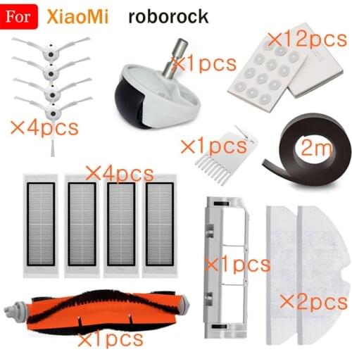 For XiaoMi 2 Roborock Robot S50 S51 S55 S5 S6 Vacuum Cleaner Spare Parts HEPA Filter Mop Cloth Main Brush Side Brush Accessories