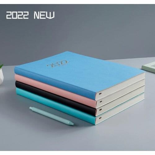 B5 Notebook 2022 Large Diary Journal Double Side Notepad A4 PU Cover Waterproof Material Notebooks Booklet School Office Supplie