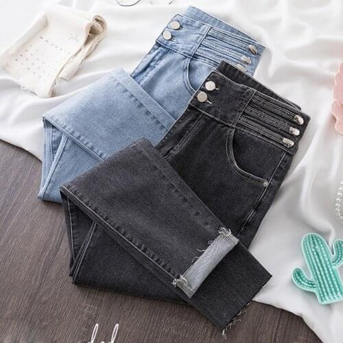 Female Denim Pants High waist Womens Elastic Jeans woman Stretch Bottoms fashion Skinny pencil Pants Women Trousers plus size