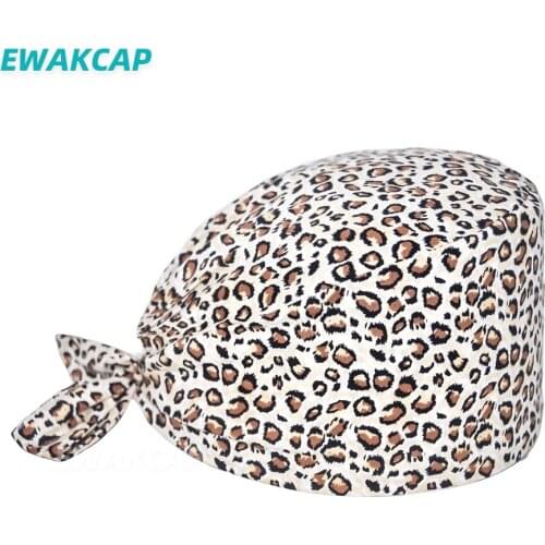 Women scrub Caps beauty salon men hats practice nursing caps printing chirurgie Dentiste surgical cap cotton wholesale