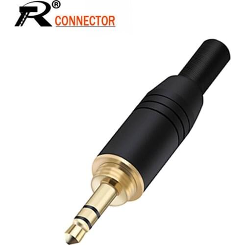 10pcs/lot 3.5mm Jack 3 poles stereo male plug soldering wire connector with spring aluminum tube screw-in 3.5mm stereo connector