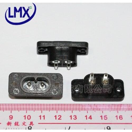 10Pcs/lot AC 250V 2.5A IEC320 C7 Socket Soldering Pins Power Connector IEC 320 free shipping