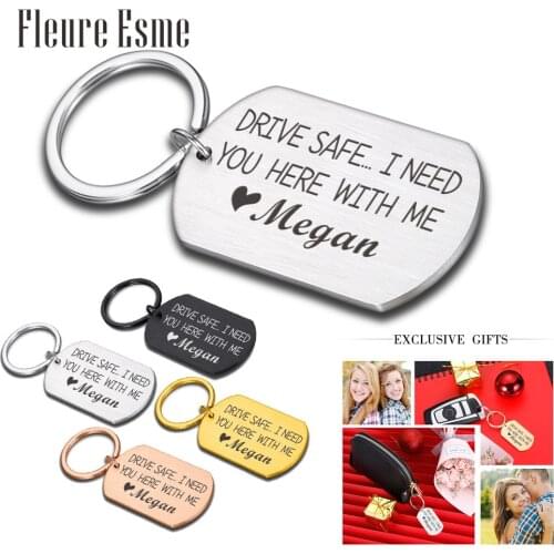 Drive Safe Couples Keychain Birthday Gifts DRIVE SAFE...I NEED YOU HERE WITH ME for Boyfriend Men Women Dad Mother New Driver