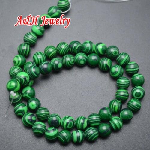 8~10mm Man Made Malachite Round Beads 16'' Natural Smei-precious Stone DIY Beads 10pc/lot