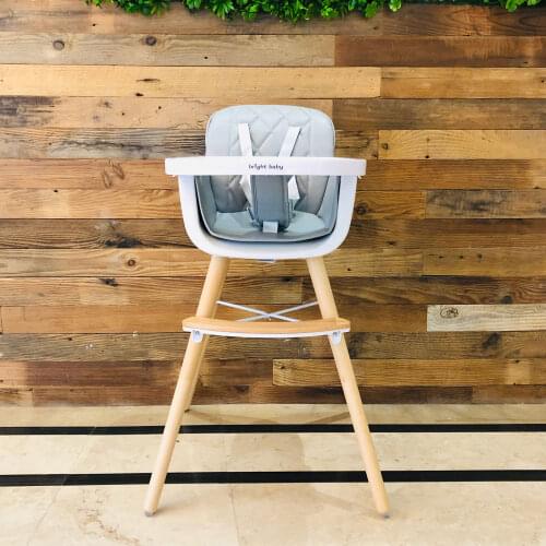 Brightbebe hot sale 3 in 1 baby toddler feeding chair beech wood convertible stylish multi-function adjustable baby highchair