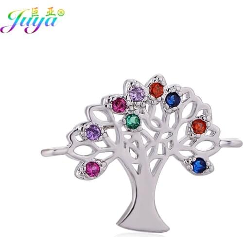 Handmade Chakra Jewelry Findings Colorful Stones Tree Of Life Charm Connectors Accessories Fit Women Costume Jewelry DIY Making