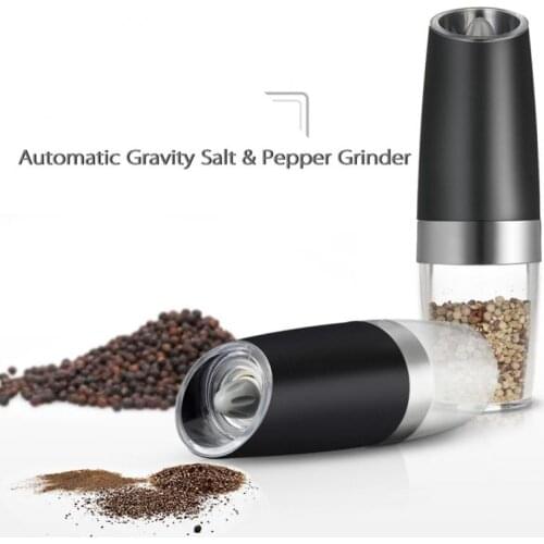Pepper Mill Tools Spice Mills With LED Light Electric Gravity Salt And Pepper Grinder Mill Household Kitchen Gadget Sets