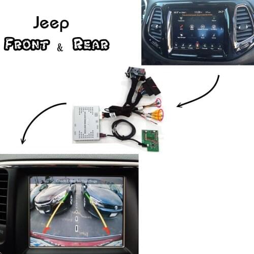 For Jeep Park Assist Front & Bakcup Rear camera interface Reverse Improve Commander Renegade 7 inch/ Grand Commander