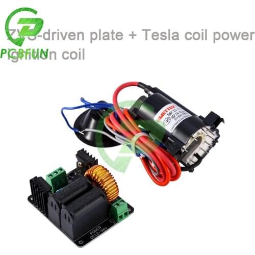 DC 12-36V Tesla Coil Flyback Driver/SGTC/Marx Generator ZVS Tesla coil + Ignition Coil for Fan 24V Auto Accessories 200W 10A