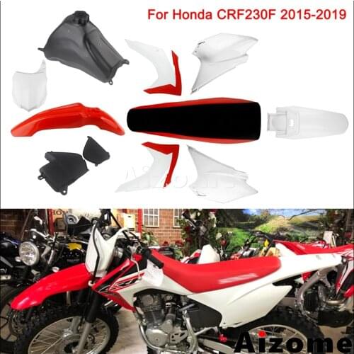 Motorcycle Dirt Bike Set Plastic Fairing Kit For Honda CRF230F 2015-2019 Enduro White Red Body Cover Set Plastic Fairings
