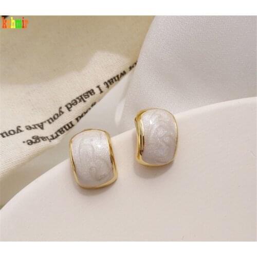Kshmir Gold Earring Fashionable Geometrical Metallic Earring Contracted C - Shape Nail Type Earring Korean Style Women Earrings