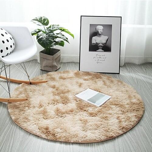Nordic ins wind round carpet thick sponge baby anti-fall mat bedside carpet thick soft skin-friendly non-odor child crawling rug