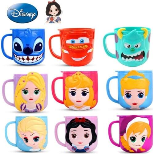 New Disney Cups Princess Frozen Elsa Milk Cup 3D Cartoon Mickey Minnie Stainless Steel Cup Kids Cup Mickey Mug Christmas Gift