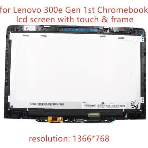 Original 11.6" HD 1366X768 Replacement for Lenovo 300e Gen 1st Chromebook 81H0 Touch Screen Digitizer LCD Display Assembly
