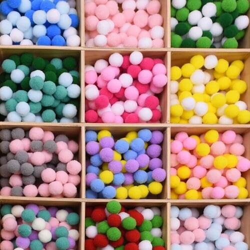 100pcs Multicolor Assorted Pompoms Balls for DIY Creative Crafts Decorations Soft Pompones Fluffy Plush Furball Sewing Supplies