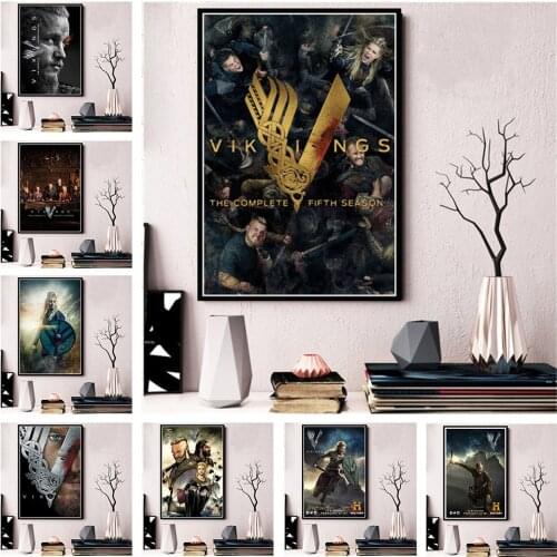 Posters Prints Vikings Classic TV Series Show Season Classic New Art Canvas Paintings Wall Art Pictures for Home Decor Cuadros