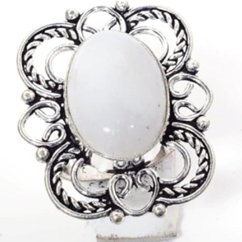Rainbow Moonstone Silver Overlay over Copper , Size: 7 , R5488