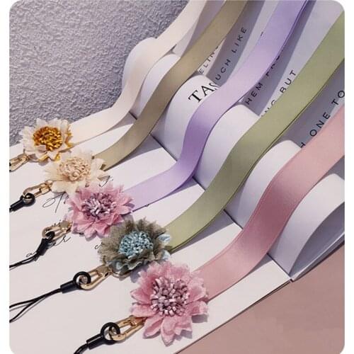 Silk Flower Mobile Phone Strap Lanyar String Long for iphone 12 11 Samsung Huawei Xiaomi Honor Neck Lanyard A23