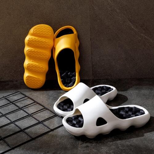 Hot Non-slip Bathroom Slides Flops Couples Unisex Platform Slippers Home Men Slippers Simple Solid Color Shoes 2021 New