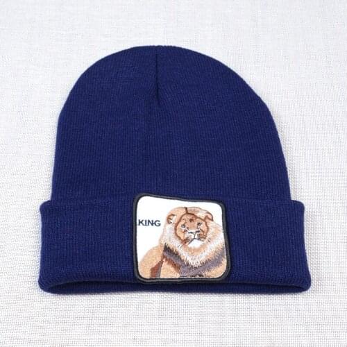 Warm winter animal lion Animal Skullies Beanies Hats Warm Knitted Autumn Winter Cap For Women Men Hip Hop Bonnet Cap