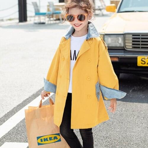 Girls Babys Kids Windbreaker Coat Jacket Outwear 2021 Splicing Spring Autumn Overcoat Top Formal Beach Cardigan Childrens Clot