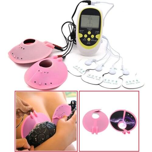 Electric Shock Nipple Sucker Clamp Silicone Bra Paste Pad Electro Stimulation Breast Enlarger Body Massage Therapy Pads Sex Toys
