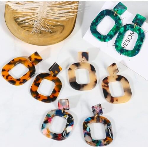 BLINLA Geometric Acrylic Statement Drop Earrings For Women Korean Vintage Oval Round Dangle Earring 2020 Fashion Wedding Jewelry