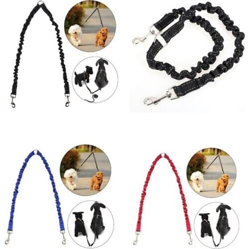 1 Pcs Pet Dog Lead Leash Traction Rope Splitter 1 to 2 Double Way Elastic Outdoor CLH@8