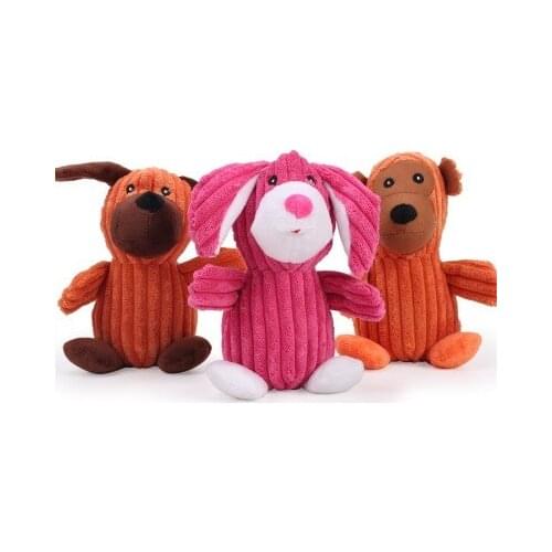1Pcs Plush Corduroy Pet Dog Chew Toys for Small Large Dogs Squeaky Chew Molar Interactive Toy Animal Shape Cute Pets Supplies