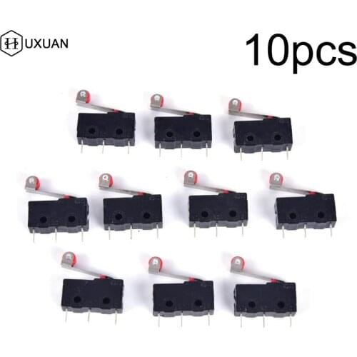 10Pcs/Set Mini 3-Pin Tact Switch KW12-3 5A 250V Round Handle Clock Microswitch