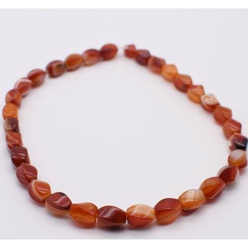 2strands/lot Natural smooth pinkycolor striped agate, irregular shape For DIY Necklace Jewelry Making Loose 15" Free Shipping