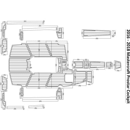 2016 - 2018 Mastercraft Prostar Cockpit Pad Boat EVA Teak Decking 1/4" 6mm