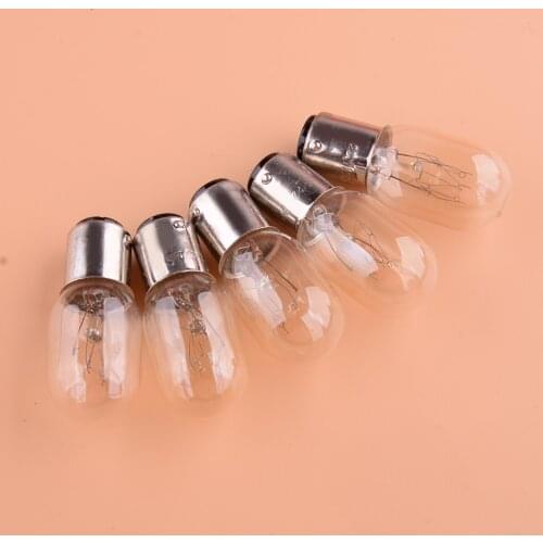 5Pcs BA15D Light Bulbs 220V 15W Fit For Singer Home Sewing Machine 99K 132Q 201 201 221 221K 222 247 301