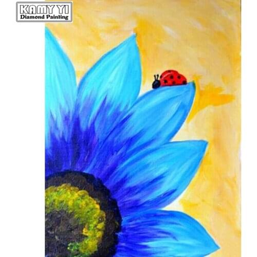 5D DIY Diamond embroidery Cross stitch Ladybug and flower Full Square/Round Diamond mosaic Diamond painting decoration HYY