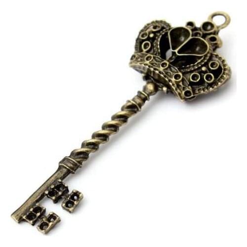 Antique Vintage Old Look Skeleton Key Lot Crown Bow Steampunk Charm Accessory
