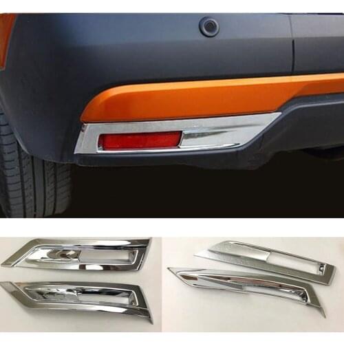 Car ABS Chrome Cover Trim Back Tail Rear Fog Light Lamp Frame Parts 2pcs For Nissan Kicks 2017 2018 2019 2020