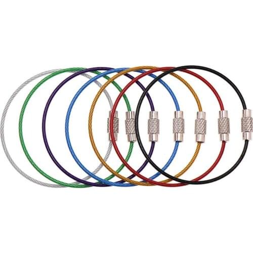 Car Key Ring Pendant Stainless Steel Wire Rope Shape Color Hoop Key Ring